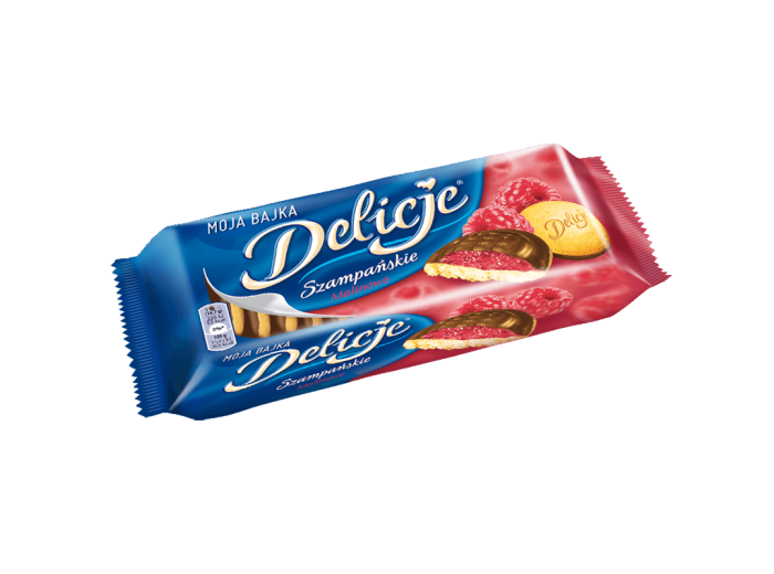 Delicje med bringebærgelé 147g
