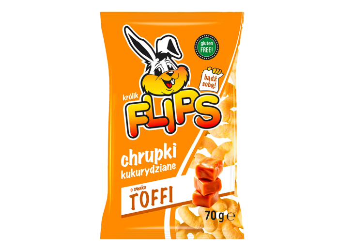 Maisnacks med toffee Flips 70g