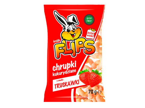 Maisnacks med jordbærsmak Flips 70g